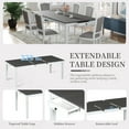 thumbnail image 6 of Harper & Bright Designs Rustic Extendable Dining Table Set for 6, 7 Pieces Rectangle Dining Table with 6 Upholstered Chairs, Kitchen Table Set with 2 Built-in Drawers, Dark Gray, White, 6 of 17