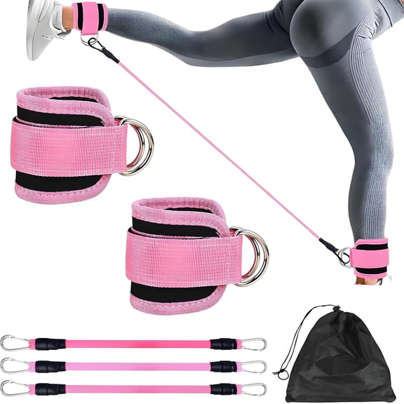CCNZZITSHT Resistance Bands with Cuffs, Ankle Bands for Working Out, Glutes Workout Equipment, Resistance Bands Set for Home Workouts, Gym, Butt Exercise, Kickbacks Hip Fitness Training