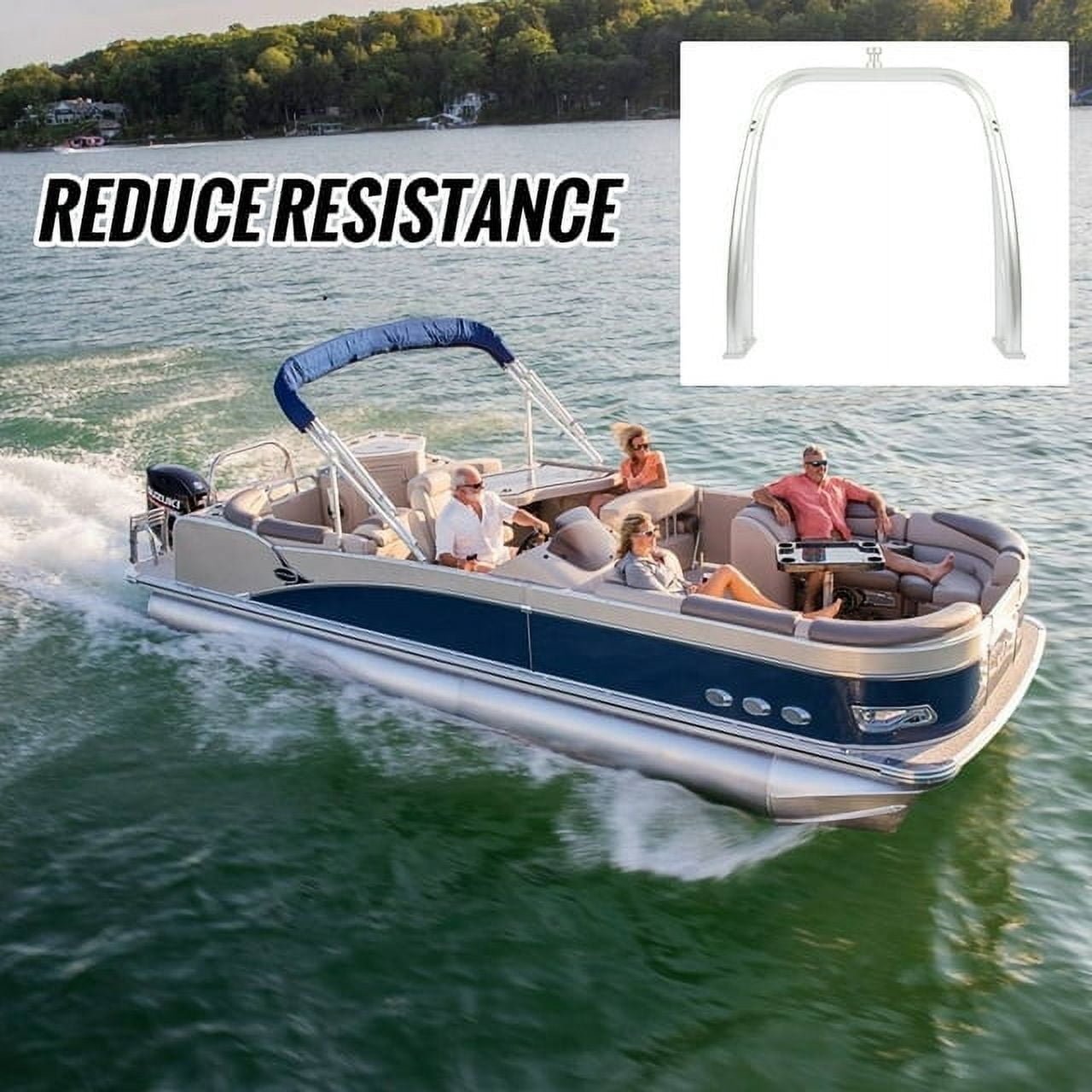 Kojem Universal Rear Ski Tow Bar Tower for Pontoon Boats Pylon Outboard Motor Pylon Pole Aluminum