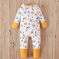thumbnail image 3 of Fesfesfes Newborn Onesies Infant Baby Girls Boys Fashion Ha-lloween Print Jumpsuit Outfits(Z02#Yellow,3-6 Months), 3 of 8