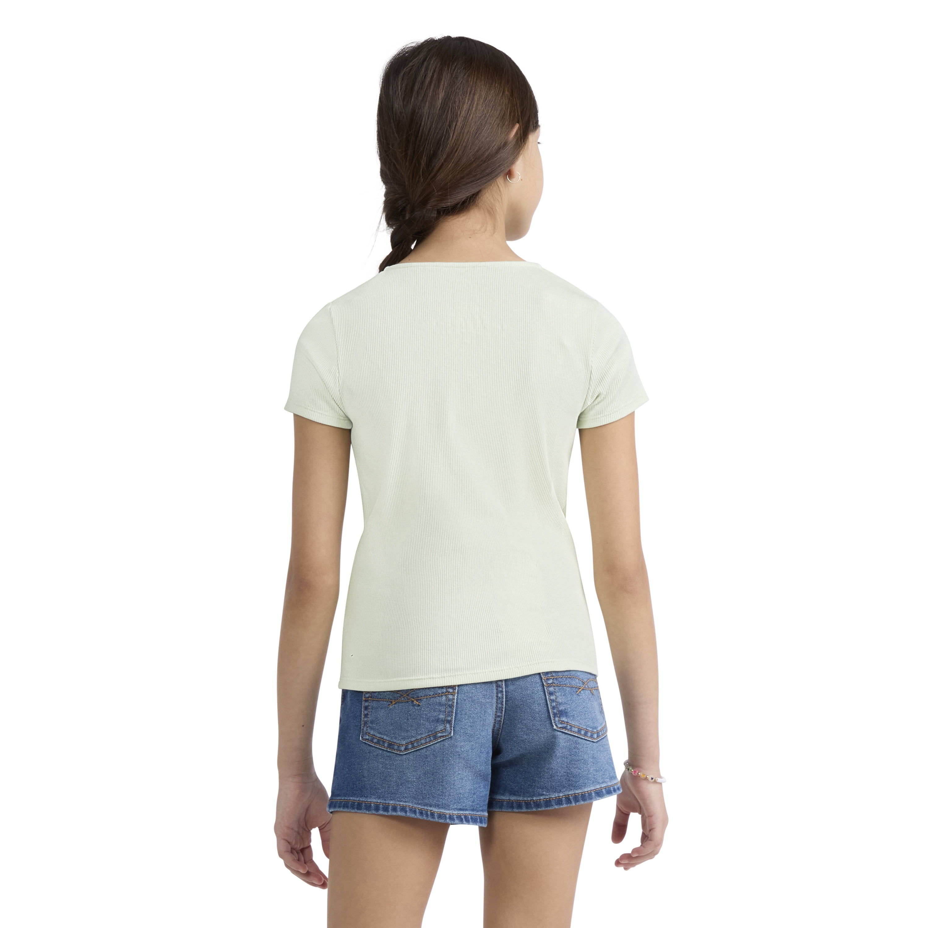 Levi Strauss Signature Girls Short Sleeve Bow Top, Sizes 4-16