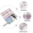 thumbnail image 4 of 2 Pack Wet Dry Bags,Purple-pink Checkered Pattern Waterproof Reusable Dual Zipper Bags for Swimwear, Gym Clothes, Toiletries, Baby Diapers, 4 of 8