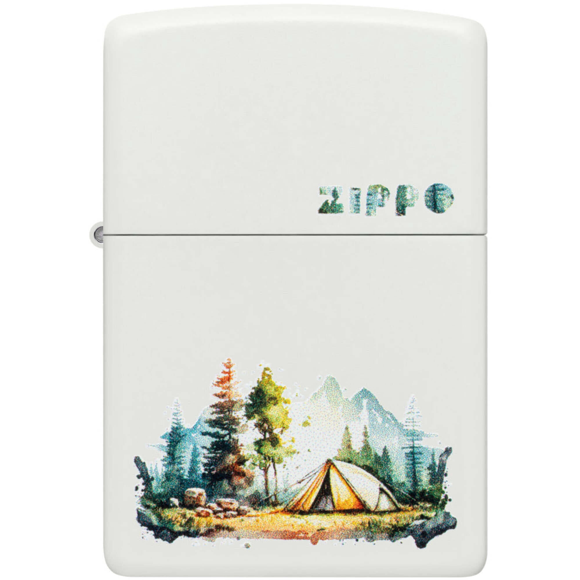 Zippo 46474 Nature Retreat Design Matte White Pocket Lighter
