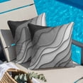 thumbnail image 6 of Modern Abstract Throw Pillow Cover Geometric Black Grey Gradient Cotton Linen Cushion Cover Throw Pillow Case with Invisible Zipper for Couch Sofa Bed Chair Car 16x16 Inch, 6 of 14