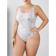 thumbnail image 5 of White plus size jumpsuit for women Women's Sexy Bodysuit Leopard Snake Skin Leotard Tank Top Sleeveless Scoop Neck Bodycon Jumpsuit Onesie Romper, 5 of 6