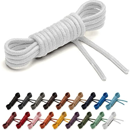 

Wish Waxed round laces (2 pairs) - leather laces for Oxford formal boots（White） S2725