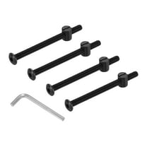 Uxcell Furniture Bolt Nut Set, 4 Pcs M6 x 80 mm Flat Head Hex Socket Cap Screws Bolts