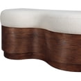 thumbnail image 5 of Meridian Furniture Savoy Cream Velour Fur Fabric Bench, 5 of 9