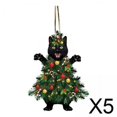 thumbnail image 1 of 5 Decoraciones Colgantes Navideñas Soledad para espejo retrovisor Gato con árbol de Navidad, 1 of 10