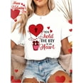 thumbnail image 1 of Valentine's Day simple art creative design feelings People's Day letter lines love printed T-shirt, short-sleeved round neck casual jacket summer spring, Women's wear Tee For Adult, Men, Women, Teen,, 1 of 5