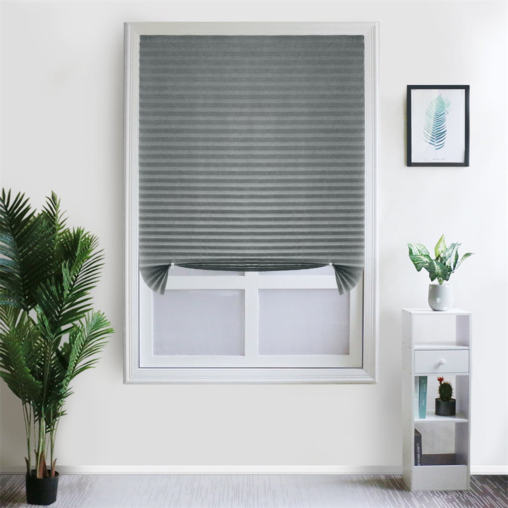 Pleated Blind Window Curtain Shades Temporary Blackout Pull Down Rolling Blinds 