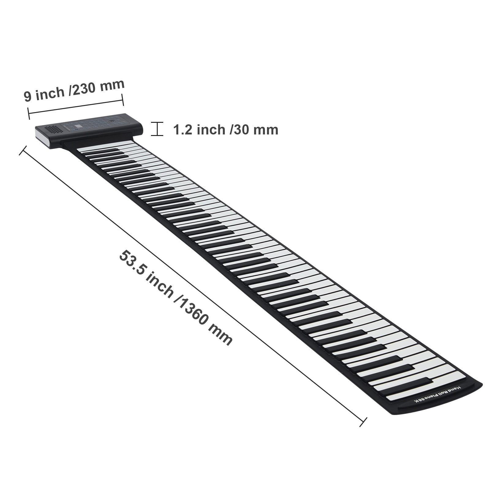 VEVOR 88 Keys Roll Up Keyboard Piano, 128 Rhythms, 128 Tones Portable Electric Digital Hand Roll Piano with Rechargeable Battery 2W Speaker LED Display 5 Ports MIDI Function, for Beginners Adults
