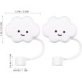 thumbnail image 2 of 2pcs Silicone Straw Toppers Cute Reusable Cloud Straw Cover Cap Drinking for 6-8mm Straws, 2 of 5