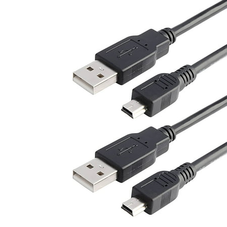 Insten 2-pack 6ft 6' USB Charger Cable for Sony PS3 Controller (USB A to Mini B 5-pin cord)