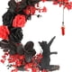 thumbnail image 4 of Corona Calavera Artificial Halloween Vid Hecha A Mano Con Rosa (F), 4 of 8