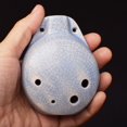 thumbnail image 3 of 6 Hole Ceramic Ocarina for Beginners C Key Midrange Student Flute Instrument Blue Crackle Glaze Design for Music Practice Gift, 3 of 8