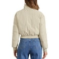 thumbnail image 3 of Chaqueta bomber de invierno para mujer INSPIRE CHIC, abrigo holgado acolchado, cortada, color beige, 3 of 6