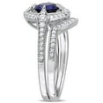 thumbnail image 3 of Everly Women's Created Sapphire Sterling Silver Bridal Set, 3 of 7