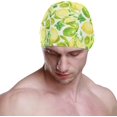 thumbnail image 2 of FYBTO Swimming Cap Watercolor Lime Lemon and Mint Leaf Unisex Adult FYBTO Polyester, 2 of 4