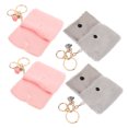 thumbnail image 2 of 4 mini billeteras con llavero para mujer, monedero pequeño, monedero peludo, contenedor de monedas, 2 of 8