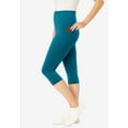 thumbnail image 3 of Woman Within Plus Size Stretch-Cotton Knit Pull-On Pocket Capri Leggings, 3 of 5