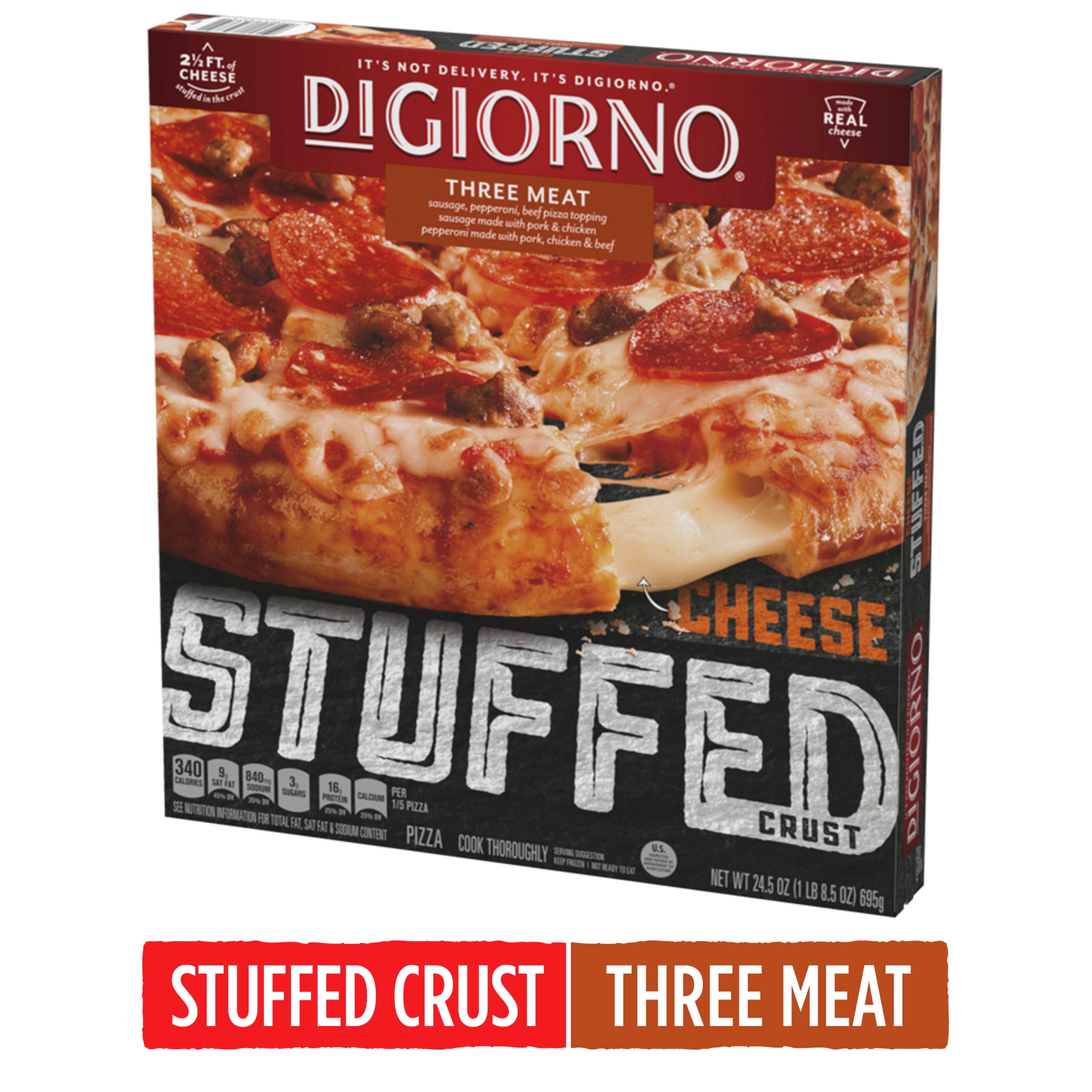 DIGIORNO Three Meat Frozen Pizza on a Stuffed Crust 24.5 oz. Walmart