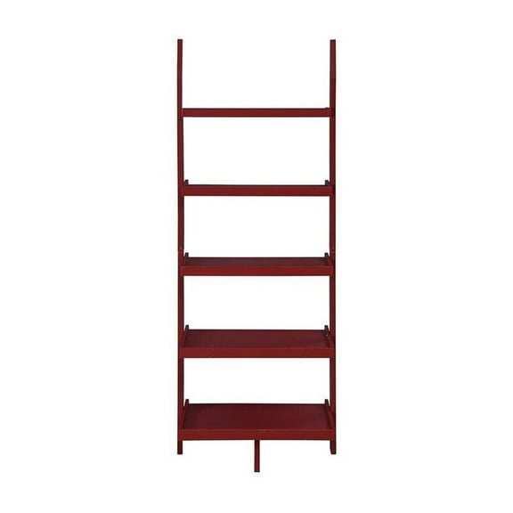 Bookshelf Ladder - 5 Tier Display Shelf - Pine Birch Veneer - 72" Tall