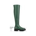 thumbnail image 6 of BLISSFUL STEP Women's Platform Lug Sole Zipper Over the Knee High Boots Dark Green 7, 6 of 8