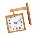 thumbnail image 1 of Reloj colgante de doble cara, reloj de madera resistente al desgaste, reloj de esquina decorativo Simple, reloj de pared para oficina, interior y Color madera oscura, 1 of 8