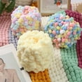 thumbnail image 2 of 1PC Colorful Rainbow Ball Yarn Pom Pom Braided Yarn DIY Handmade Knitting Crochet Blanket Cushion Floor Mat Thread Sewing Line (F), 2 of 7