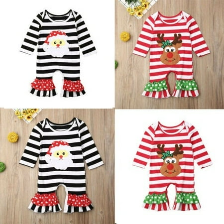 

Christmas Kids Baby Boy Girl Long Sleeve Romper Jumpsuit Bodysuit Pajamas Clothes Xmas Outfit