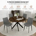 thumbnail image 3 of 43.5" Round Dining Table for 4, Space Saving Kitchen Table with Metal Legs, Mid Century Modern Dining Table for Dining Living Room Apartment Small Space, 3 of 10