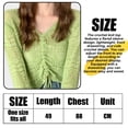 thumbnail image 4 of Women's Drawstring Long Bell Sleeve Sexy Crochet Knit Beach Hollow Out Crop Shirt Blouse Top-Green, 4 of 5