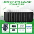 thumbnail image 6 of Outdoor Inflatable Hot Tub for 4-6 Person Square - 73 inch Portable Hottub Spa with Control Panel, Blow Up Spa Bathtub with 130 Soothing Bubble Air Jets, Cover, 2 Filter, 240 Gallon, 6 of 9