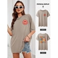 thumbnail image 5 of STARVNC Women Color Letter Print Crew Neck Short Sleeve Oversized T-Shirt, 5 of 7