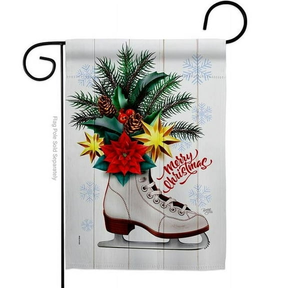 Breeze Decor G164245-BO 13 x 18.5 in. Christmas Skates Garden Flag with Winter Double-Sided Decorative Vertical Flags House Decoration Banner Yard Gift