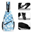 thumbnail image 3 of Full Print Chest Bag 8×15in Outer Large Bag On Both Sides Of Mesh Bag Inside Pocket Design Sponge Pad Shoulder Strap LightSkyBlue Moroccan Trellis Hand-drawn Sketch_2, 3 of 8