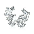 thumbnail image 5 of K-KED Crystal Square Stone Cuff Earrings 925 Sterling Silver Womens No piercing Gift, 5 of 8