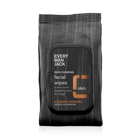 Every Man Jack 30ct Charcoal Face Wipes Skin Clearing