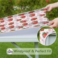 thumbnail image 6 of White Cow Strawberry Pattern Square Fitted Tablecloth with Elastic Edge,Square Table Cover,Washable Elastic Table Cover for Home Kitchen Party Decor 36"x36", 6 of 6
