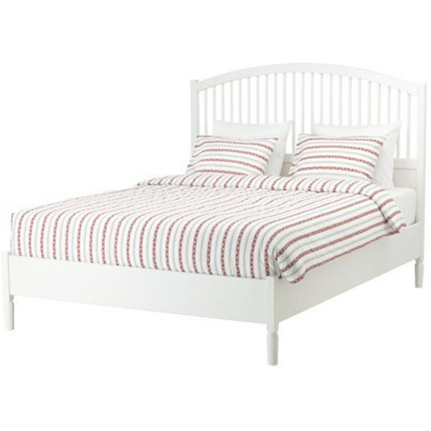 Ikea Bed Frame White King Size Lönset, How To Keep Ikea Bed Slats From Moving