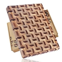 YOUSUNLONG 3D End Grain Cutting Board,  20" x 16" x 1.5'' Walnut and Maple Reversible Butcher Block