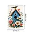 thumbnail image 4 of JOOCAR Linen Garden Flag with Birdhouse and Flowers for Spring Summer Home Outdoor Garden Yard Door Decor 12x18 inch, 4 of 5