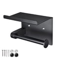 thumbnail image 2 of Aquaterior Toilet Paper Holder Wall Mounted Rack Heavy Duty Stainless Steel Matte Black, 2 of 8