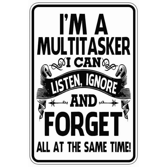 I'M A Multitasker Sign Metal Funny Man Cave House Decor B760