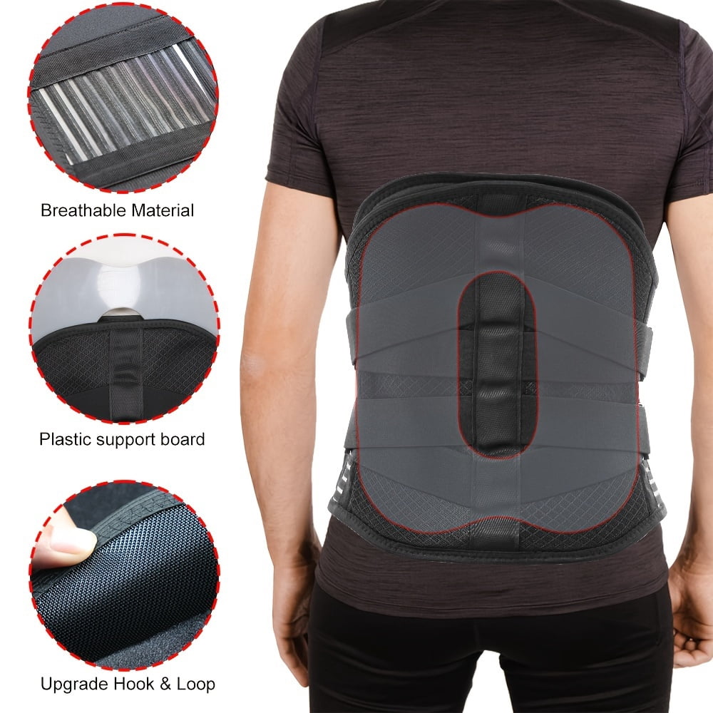 Lumbar Back Brace with Removable Pad, Adjustable Lower Back Pain Relief Support for Men and Women, Comfortable Support Belt Ideal for Lower Back Pain, Sciatica, Scoliosis