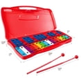 thumbnail image 2 of Topbuy 25 Notes Kids Chromatic Aluminium Xylophone with Case and 2 Mallets Red, 2 of 5