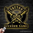 thumbnail image 5 of Craftnamesign Custom Tattoo Artist Metal Wall Art LED Light, Personalized Ink Studio Name Sign, 5 of 5