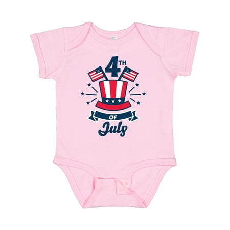 

Inktastic 4th of July with Hat Flags and Stars Gift Baby Boy or Baby Girl Bodysuit