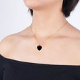thumbnail image 3 of Collar de Corazón en Chapa Oro 18K Cuarzo Rosa Aventurina Agata Obsidiana Negra MADIOLA, 3 of 7